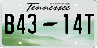 TN license plate B4314T