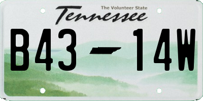 TN license plate B4314W