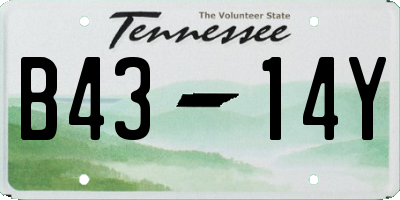 TN license plate B4314Y