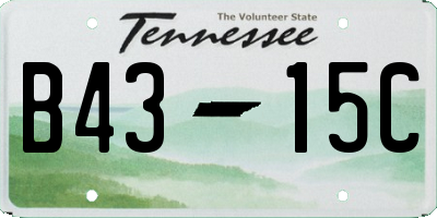 TN license plate B4315C