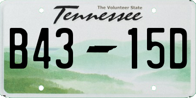 TN license plate B4315D