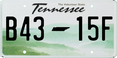 TN license plate B4315F
