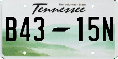 TN license plate B4315N