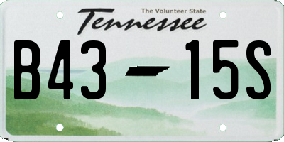 TN license plate B4315S