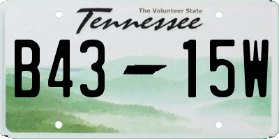 TN license plate B4315W