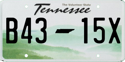 TN license plate B4315X