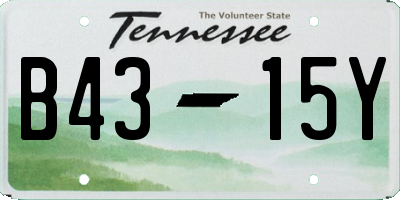 TN license plate B4315Y