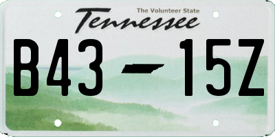 TN license plate B4315Z
