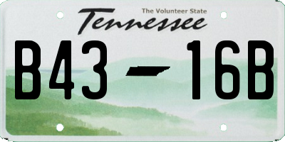 TN license plate B4316B