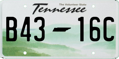 TN license plate B4316C