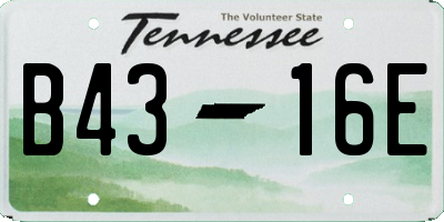 TN license plate B4316E