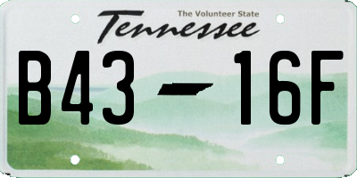 TN license plate B4316F