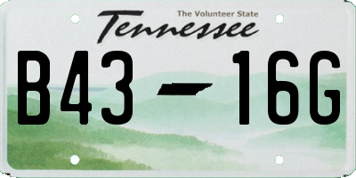TN license plate B4316G