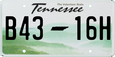 TN license plate B4316H