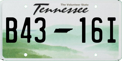 TN license plate B4316I