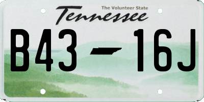 TN license plate B4316J