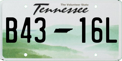 TN license plate B4316L