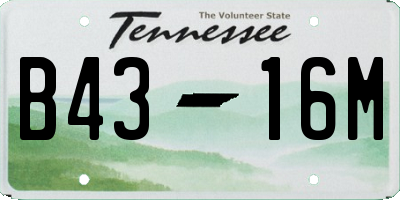 TN license plate B4316M