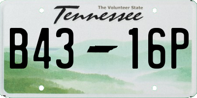 TN license plate B4316P