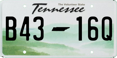 TN license plate B4316Q