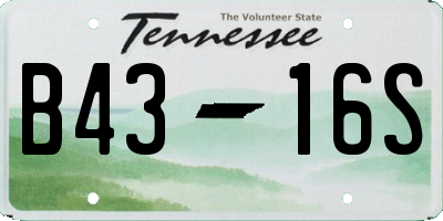 TN license plate B4316S