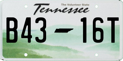 TN license plate B4316T