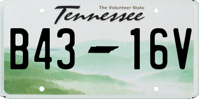 TN license plate B4316V
