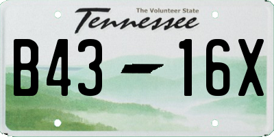 TN license plate B4316X