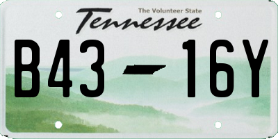 TN license plate B4316Y