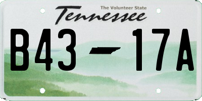 TN license plate B4317A