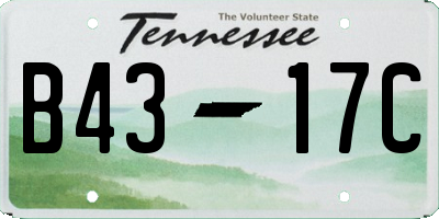 TN license plate B4317C