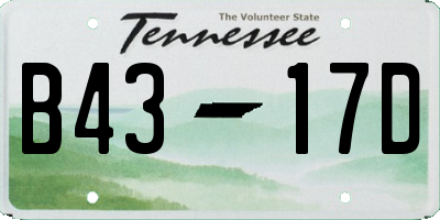 TN license plate B4317D