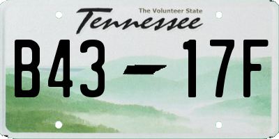 TN license plate B4317F