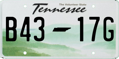TN license plate B4317G