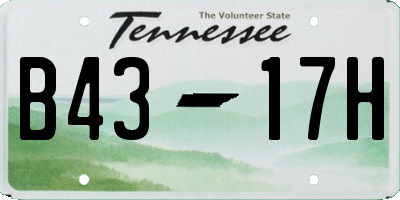 TN license plate B4317H