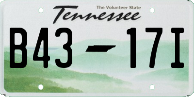 TN license plate B4317I