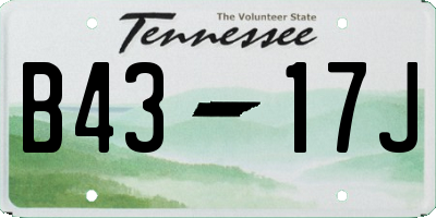 TN license plate B4317J