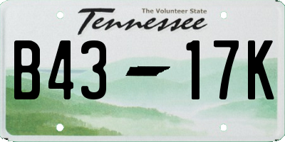 TN license plate B4317K