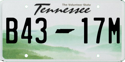 TN license plate B4317M