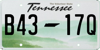TN license plate B4317Q