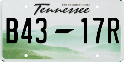 TN license plate B4317R
