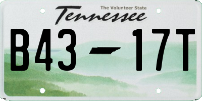 TN license plate B4317T