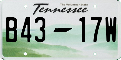 TN license plate B4317W