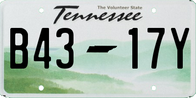 TN license plate B4317Y
