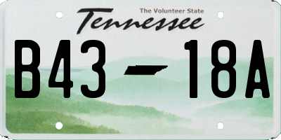 TN license plate B4318A