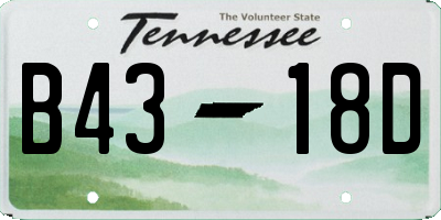 TN license plate B4318D