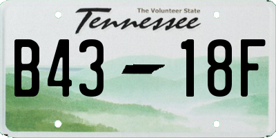 TN license plate B4318F