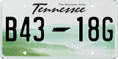 TN license plate B4318G