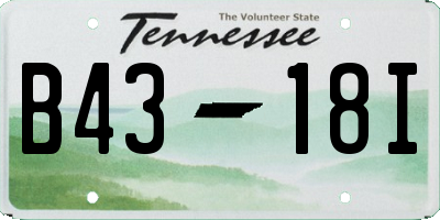 TN license plate B4318I