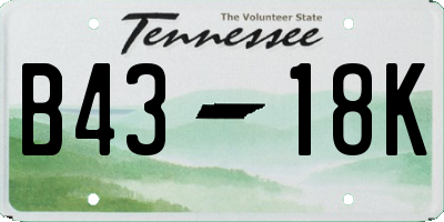 TN license plate B4318K